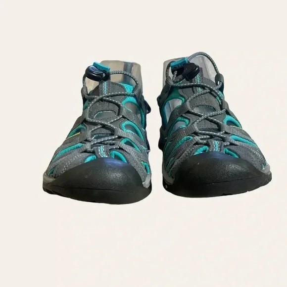 Keen Whisper Sandal Teal Black Waterproof Elastic Strap Women’s Size 6 - Picture 2 of 13